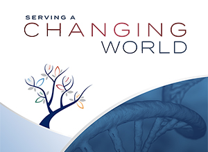 Penn Medicine strategic plan logo: illustrated tree with text "serving a changing world"