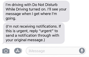 Image of Driving Focus auto-reply