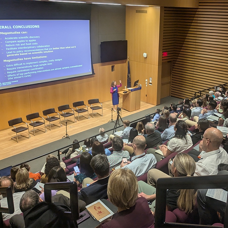 Katherine Milkman speaking at the Nudge Symposium